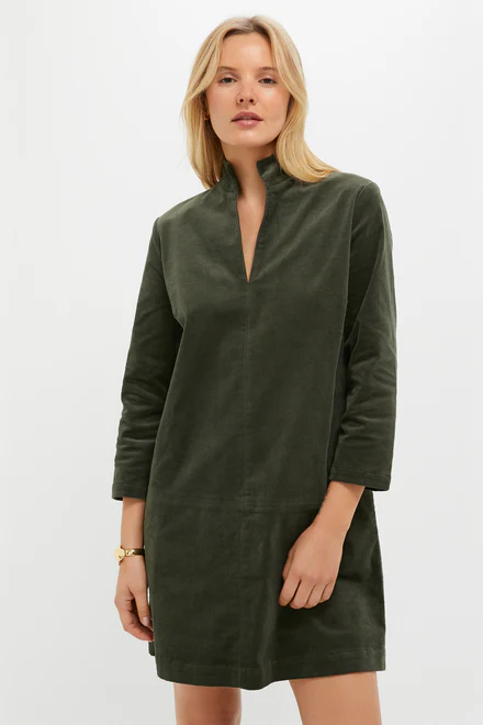 Olive Corduroy Clifton Dress