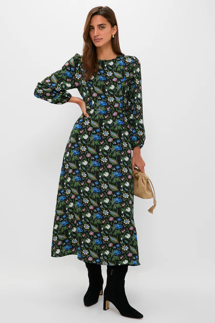 Black Multi Floral Sophia Maxi Dress - 2