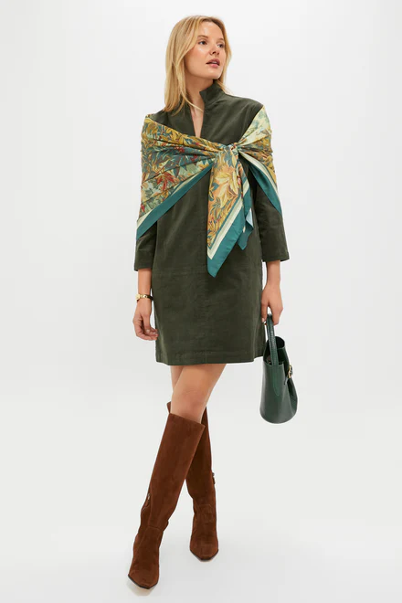 Olive Corduroy Clifton Dress - 2