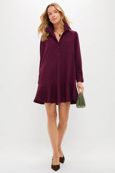 Winetasting Crepe Callahan Shirt Dress - 2